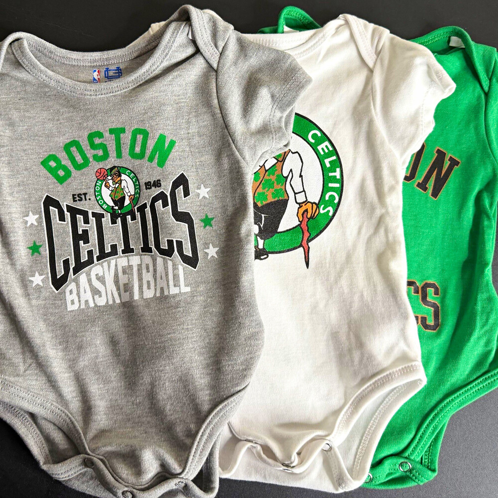 Ultra Game Boston Celtics NBA 3pc Baby Bodysuit Set 6-9M